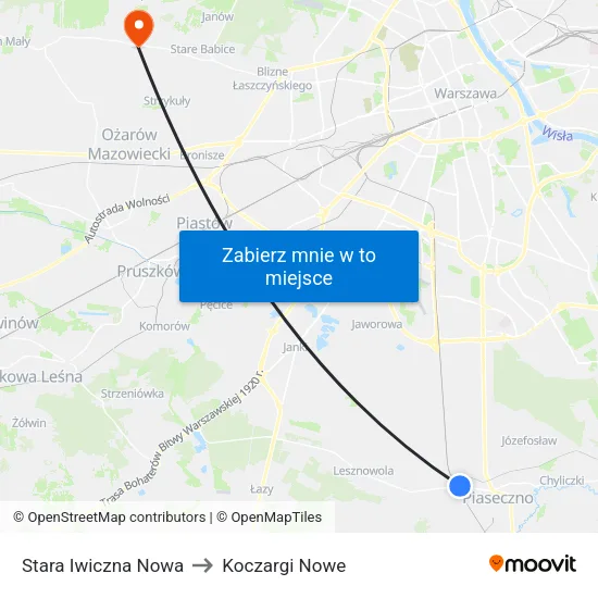 Stara Iwiczna Nowa to Koczargi Nowe map