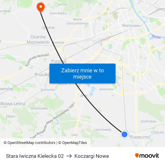 Stara Iwiczna Kielecka 02 to Koczargi Nowe map