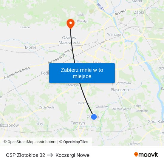 OSP Złotokłos 02 to Koczargi Nowe map