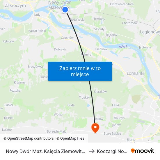 Nowy Dwór Maz. Księcia Ziemowita 02 to Koczargi Nowe map