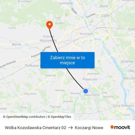 Wólka Kozodawska Cmentarz 02 to Koczargi Nowe map