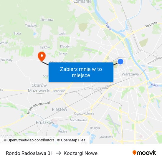 Rondo Radosława 01 to Koczargi Nowe map