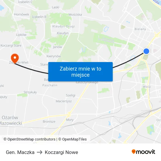 Gen. Maczka to Koczargi Nowe map