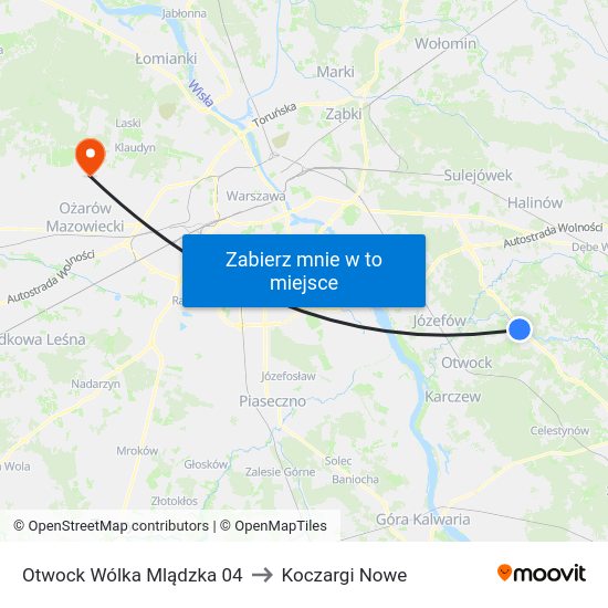 Otwock Wólka Mlądzka 04 to Koczargi Nowe map