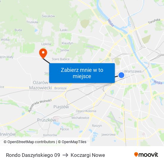 Rondo Daszyńskiego 09 to Koczargi Nowe map