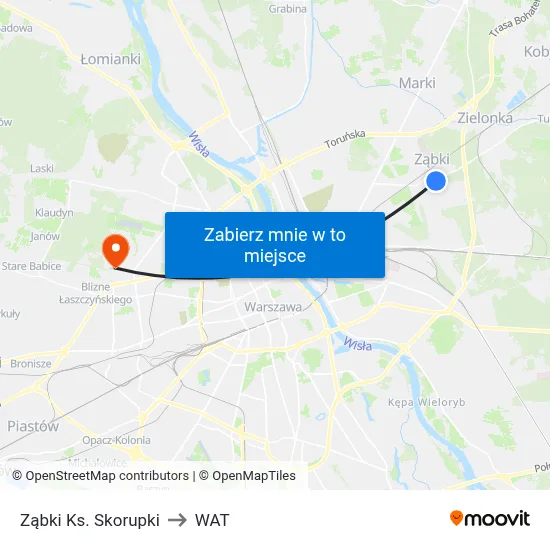 Ząbki Ks. Skorupki to WAT map