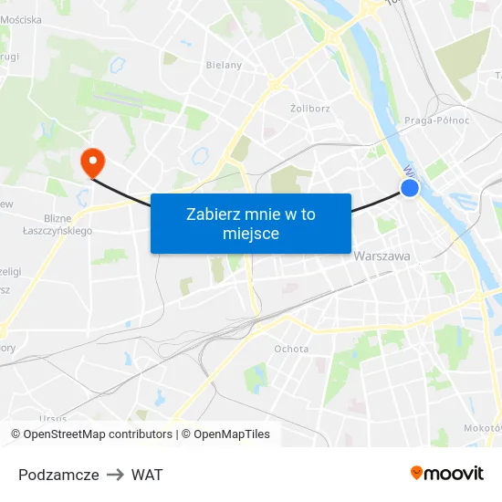 Podzamcze to WAT map