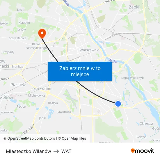 Miasteczko Wilanów to WAT map