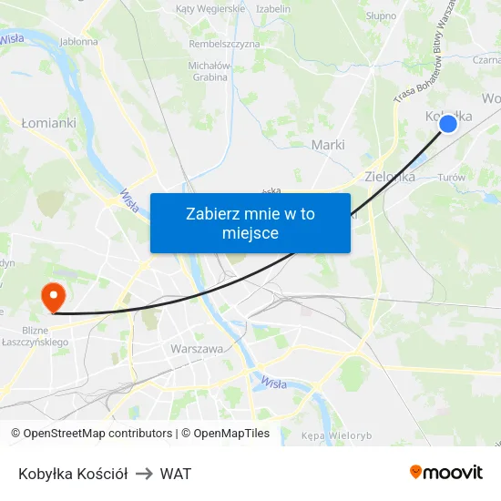 Kobyłka Kościół to WAT map