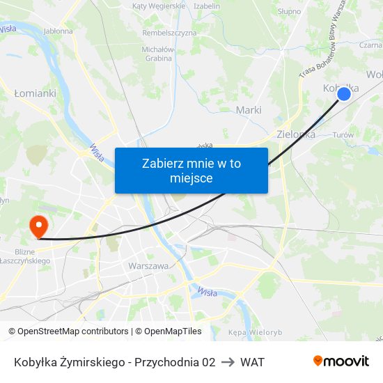 Kobyłka Żymirskiego - Przychodnia 02 to WAT map