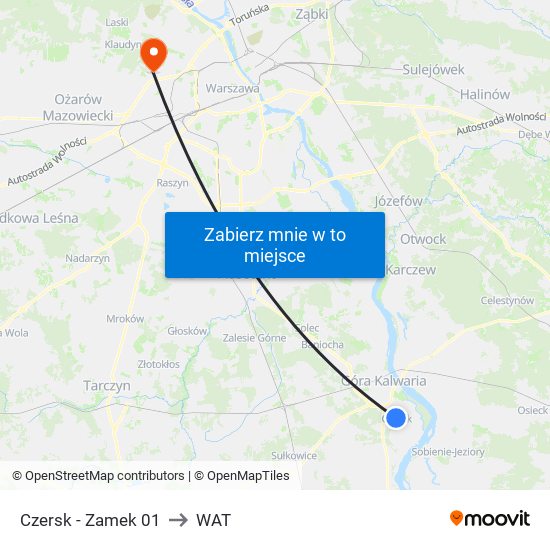 Czersk - Zamek 01 to WAT map