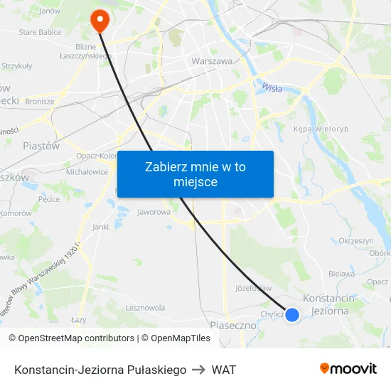 Konstancin-Jeziorna Pułaskiego to WAT map