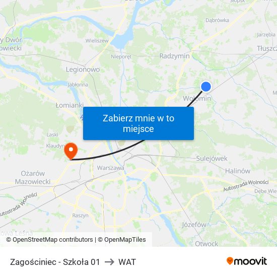 Zagościniec-Szkoła to WAT map