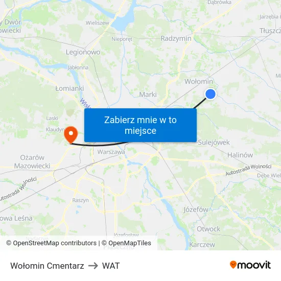 Wołomin Cmentarz to WAT map