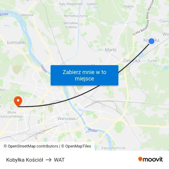 Kobyłka Kościół to WAT map