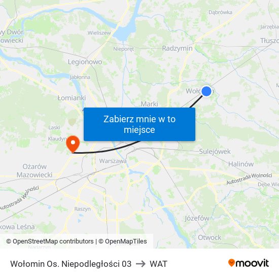 Wołomin Os. Niepodległości 03 to WAT map