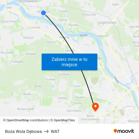 Boża Wola Dębowa to WAT map