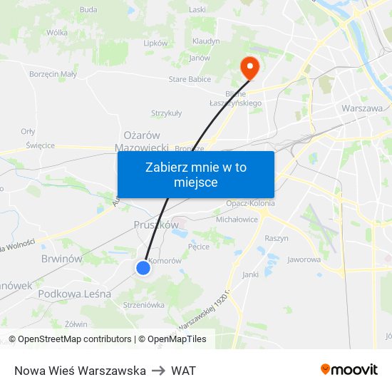 Nowa Wieś Warszawska to WAT map