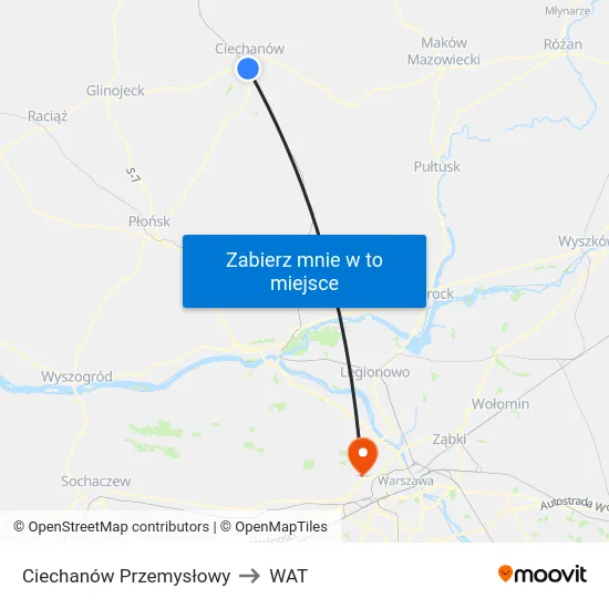 Ciechanów Przemysłowy to WAT map