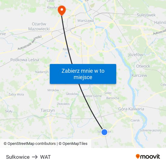 Sułkowice to WAT map