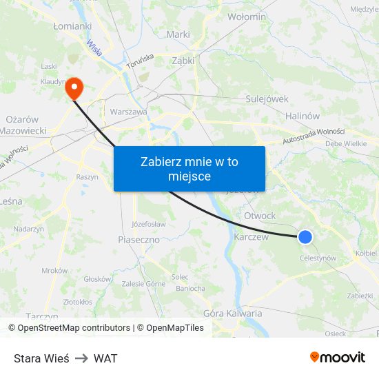 Stara Wieś to WAT map