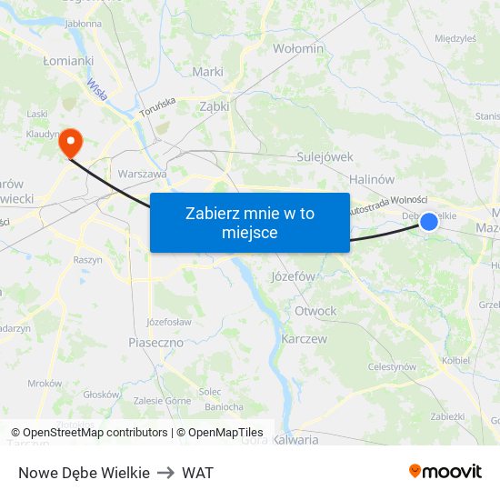 Nowe Dębe Wielkie to WAT map