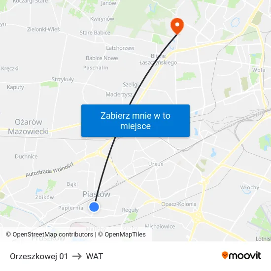 Orzeszkowej 01 to WAT map