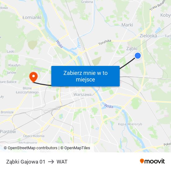 Ząbki Gajowa 01 to WAT map