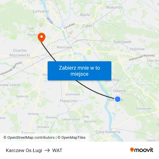 Karczew Os.Ługi to WAT map