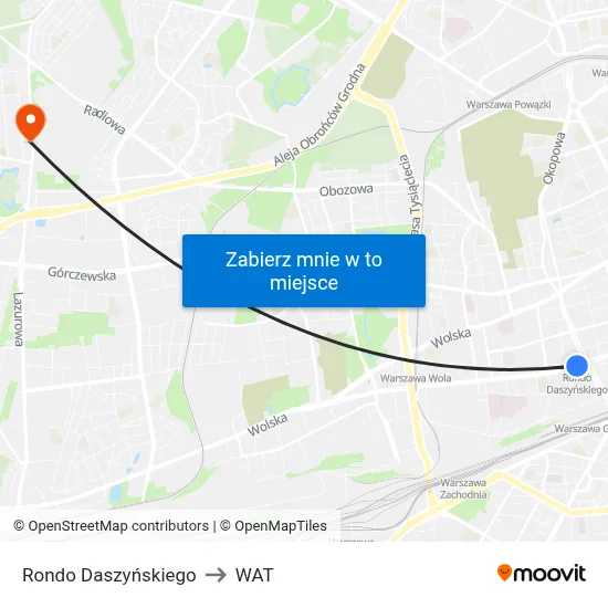 Rondo Daszyńskiego to WAT map