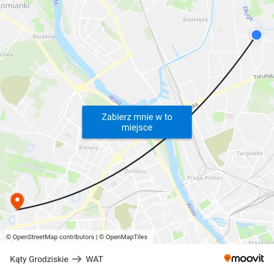 Kąty Grodziskie to WAT map