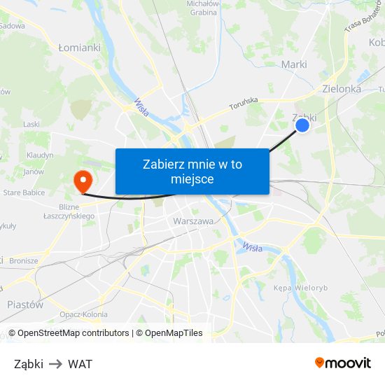 Ząbki to WAT map