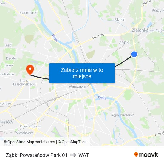 Ząbki Powstańców Park 01 to WAT map