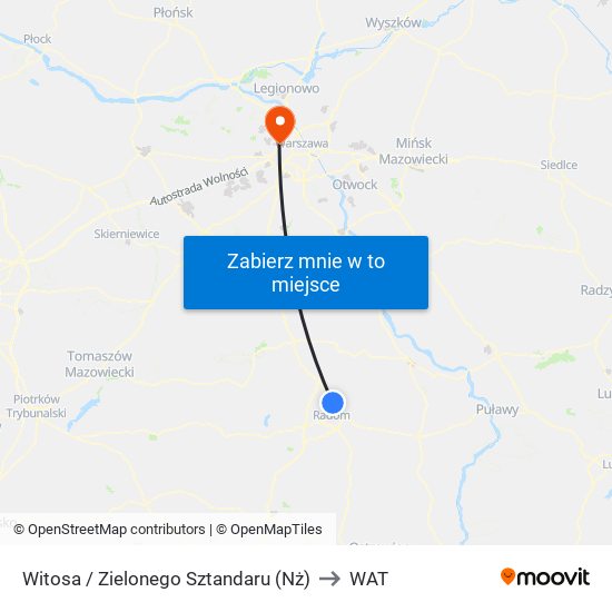 Witosa / Zielonego Sztandaru (Nż) to WAT map