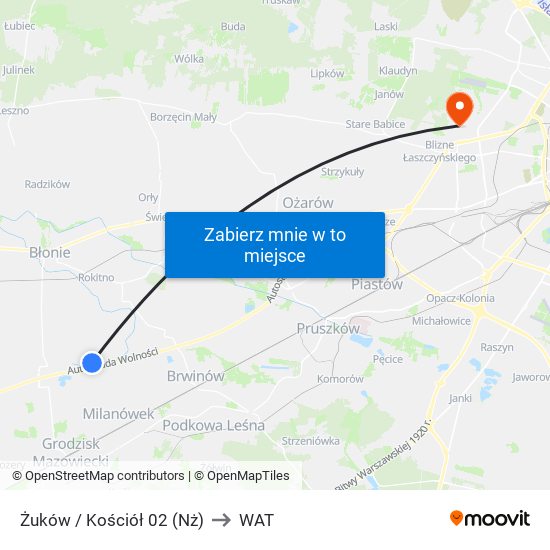 Żuków / Kościół 02 (Nż) to WAT map