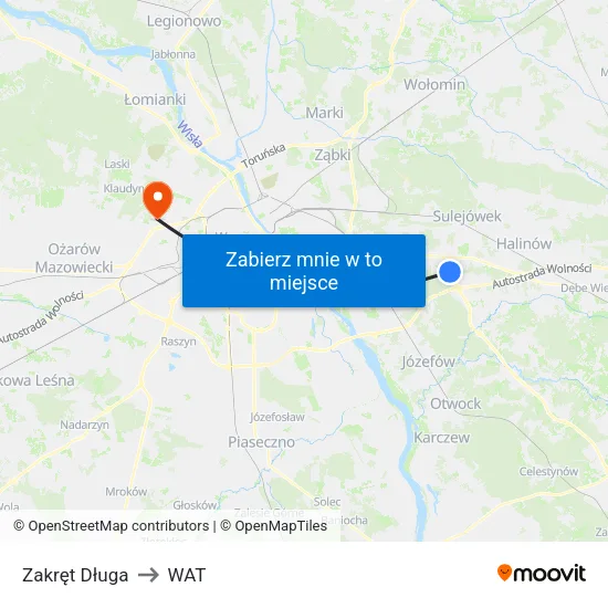 Zakręt Długa to WAT map