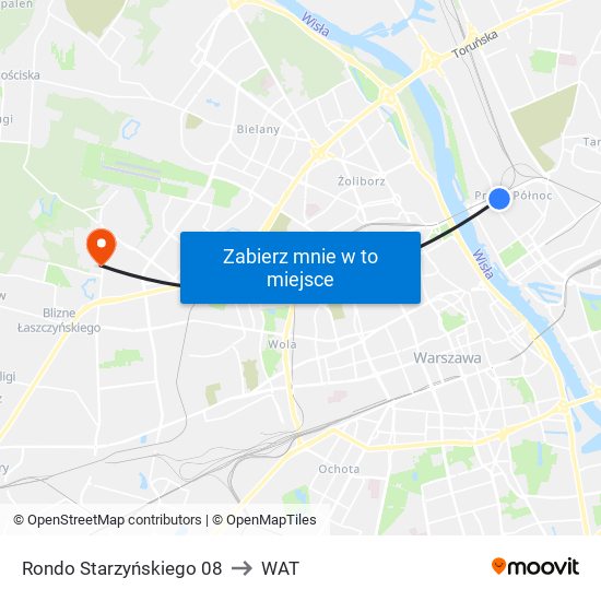 Rondo Starzyńskiego to WAT map