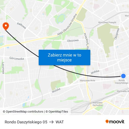 Rondo Daszyńskiego to WAT map