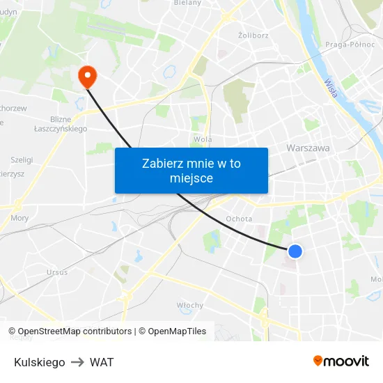 Kulskiego to WAT map
