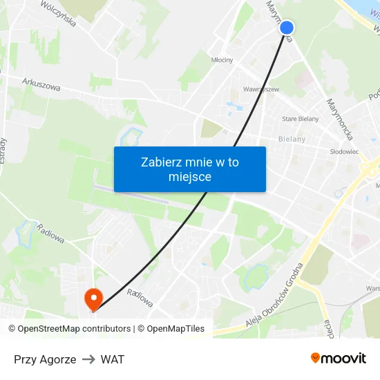 Przy Agorze to WAT map