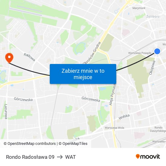Rondo Radosława 09 to WAT map