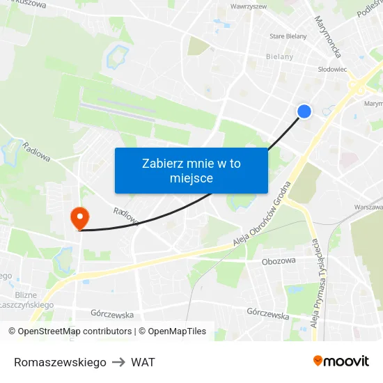 Romaszewskiego to WAT map