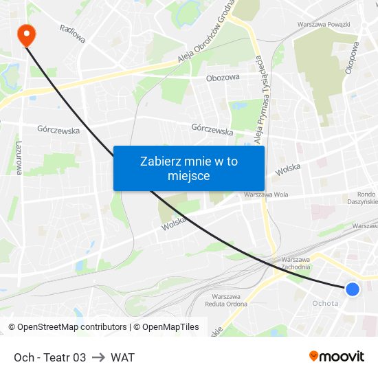 Och - Teatr 03 to WAT map