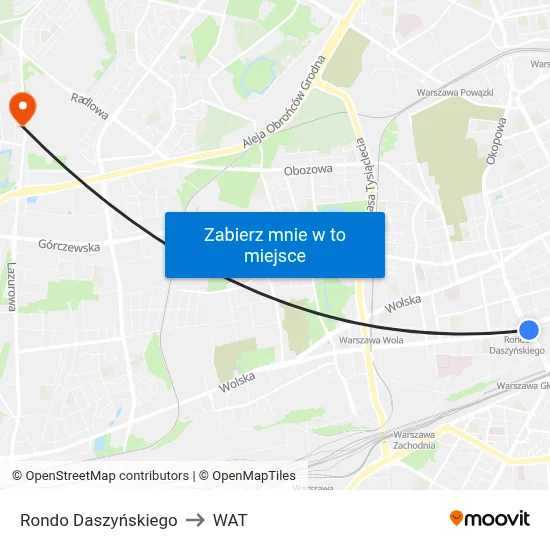 Rondo Daszyńskiego to WAT map