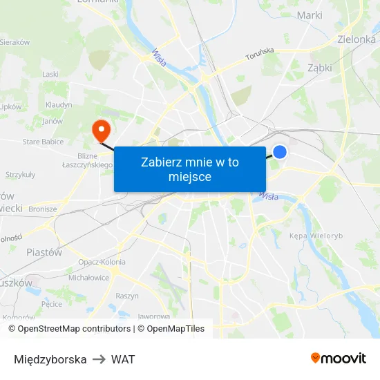 Międzyborska to WAT map