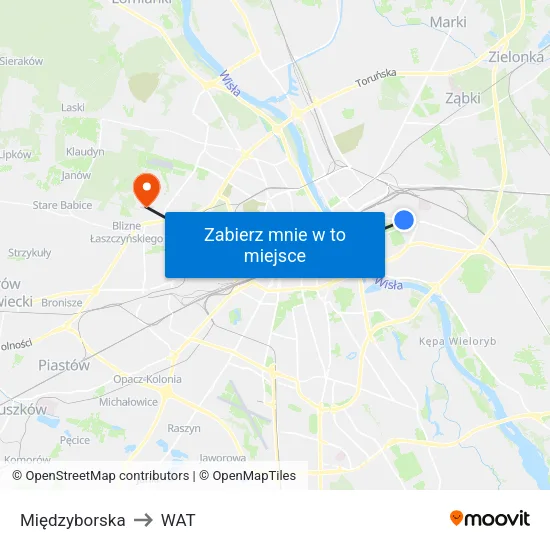 Międzyborska to WAT map
