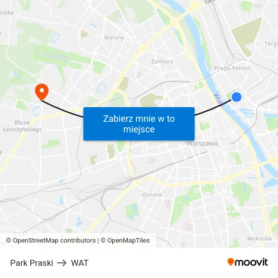 Park Praski to WAT map