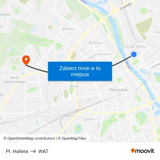 Pl. Hallera to WAT map