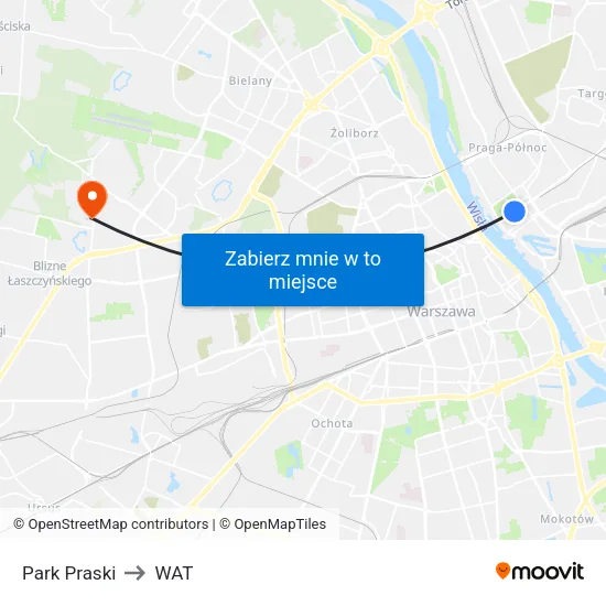 Park Praski to WAT map