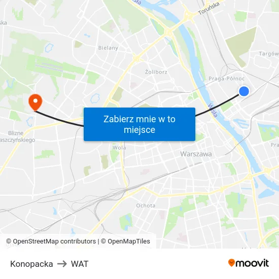 Konopacka to WAT map